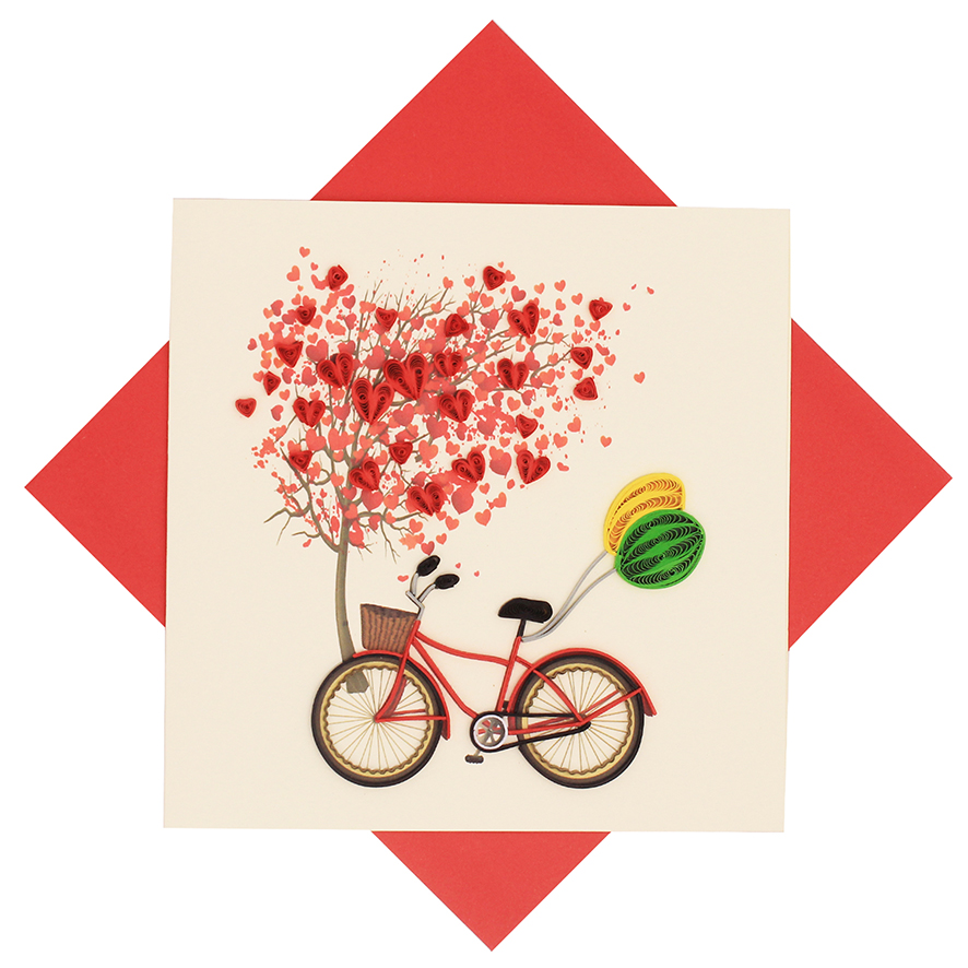 Quilled Bicycle with Love Card